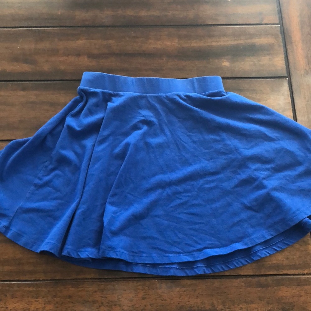 Blue skater skirt.
